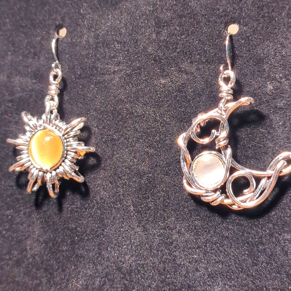 COPY - Moon and Sun Earrings - Picture 1 of 4